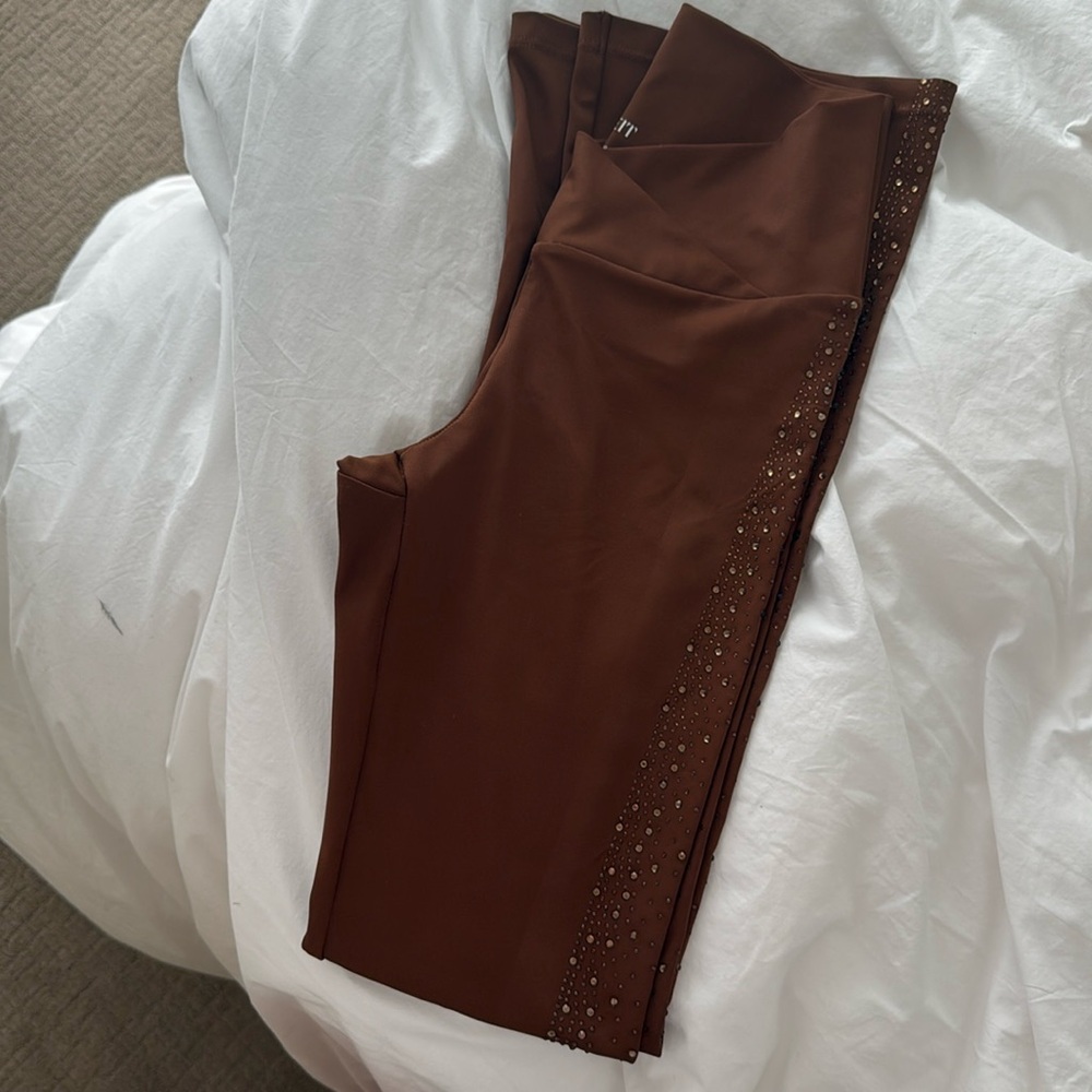 Bootcut workout leggings, diamonds, rhinestones